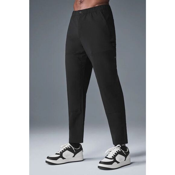 Alo Yoga Co-Op Carpenter Track Jogger Pant Mens Large Black Stretch $148.00 - Picture 1 of 7